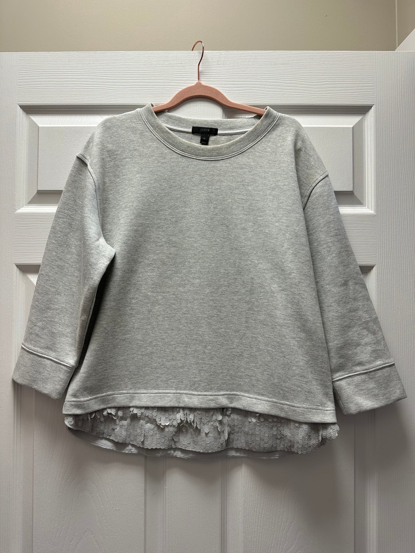 J. Crew Grey Sweatshirt w Sequins Sz M