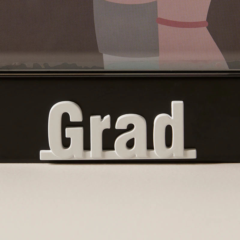 White GRAD graduation magnet