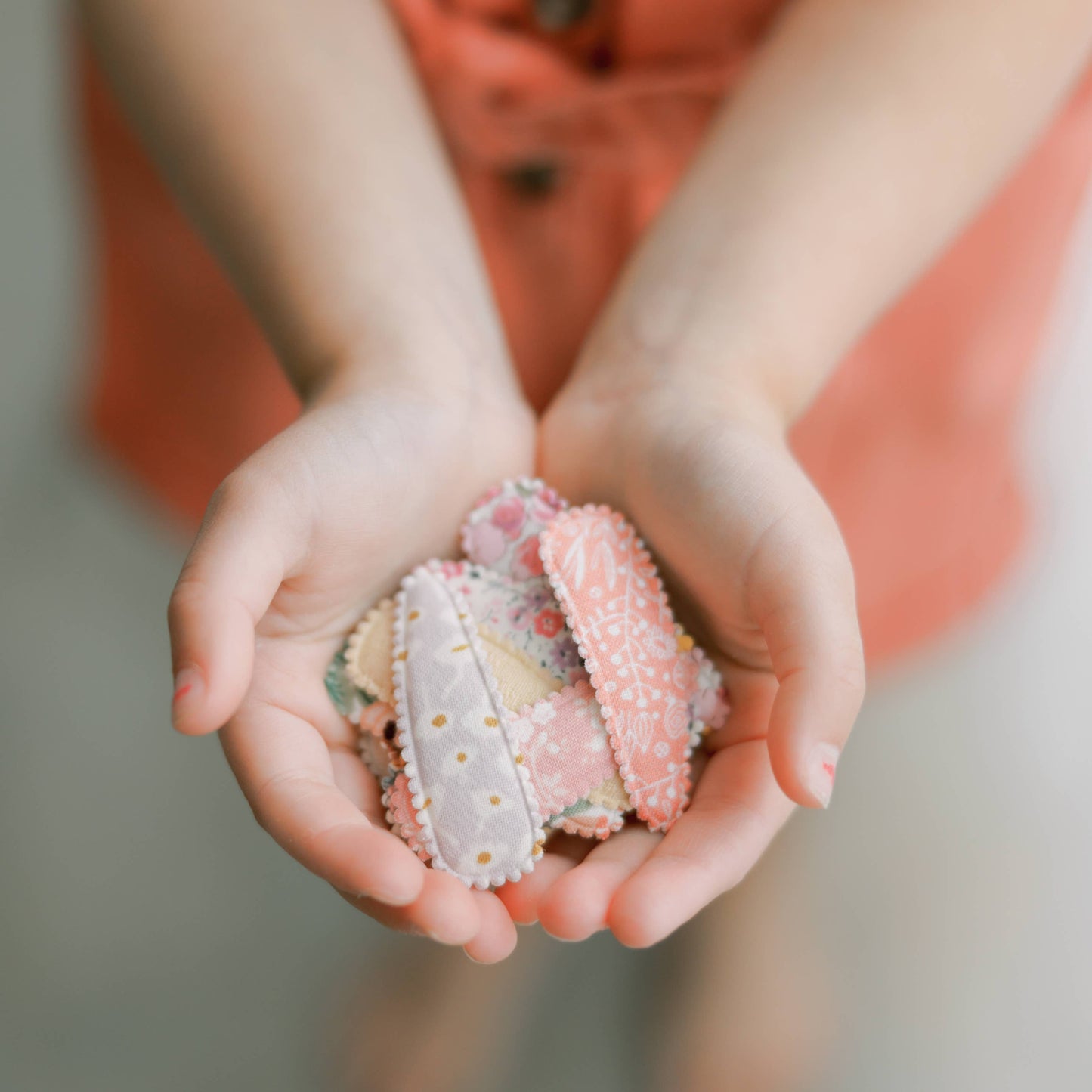 Juliet Blush Pink Striped Fabric Hair Clips