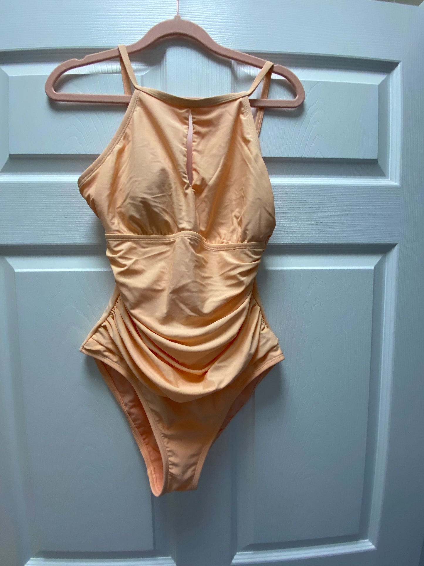 Ellen Tracy Peach One Piece Swim Sz 10