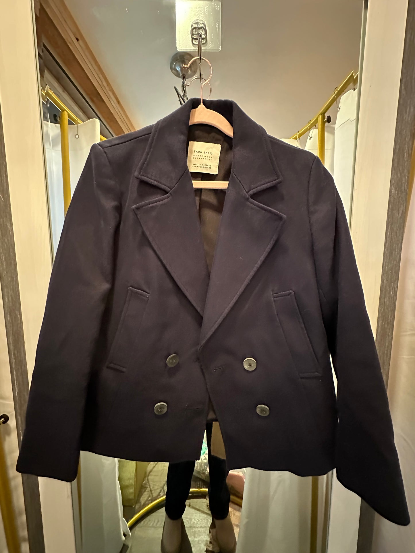 Zara Basic Pea Coat Sz Medium