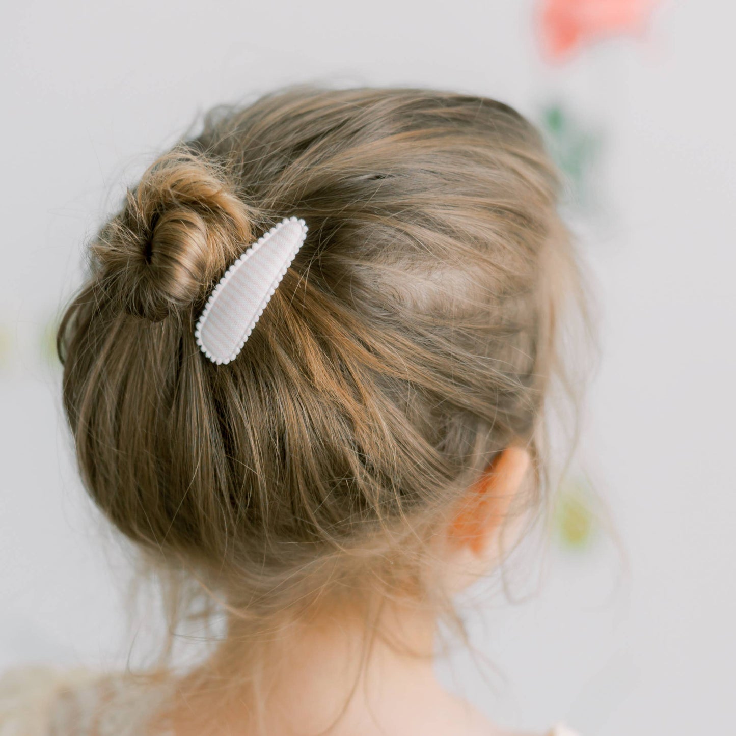 Powder Blue Linen Fabric Hair Clips