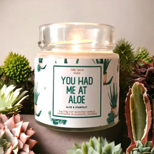 Aloe & Starfruit Soy Candle, Funny Candle Gifts | 6 ounce