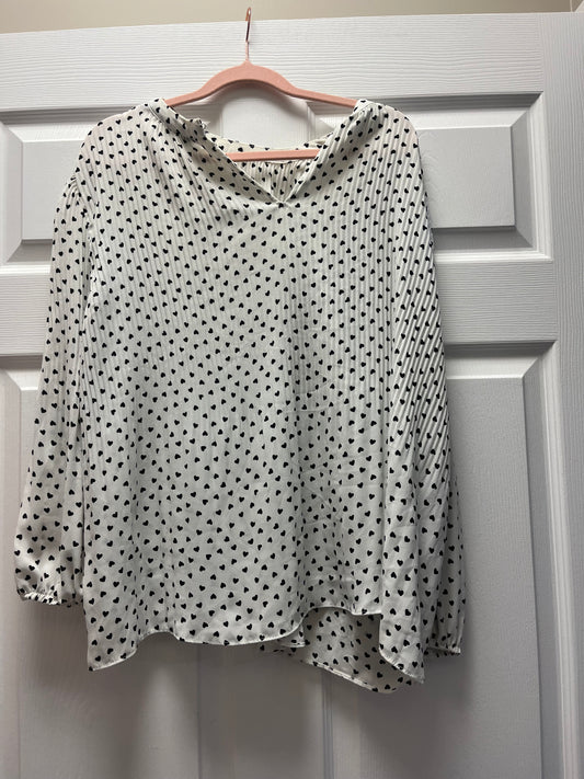 Adrianna Papell Heart Blouse Sz Med