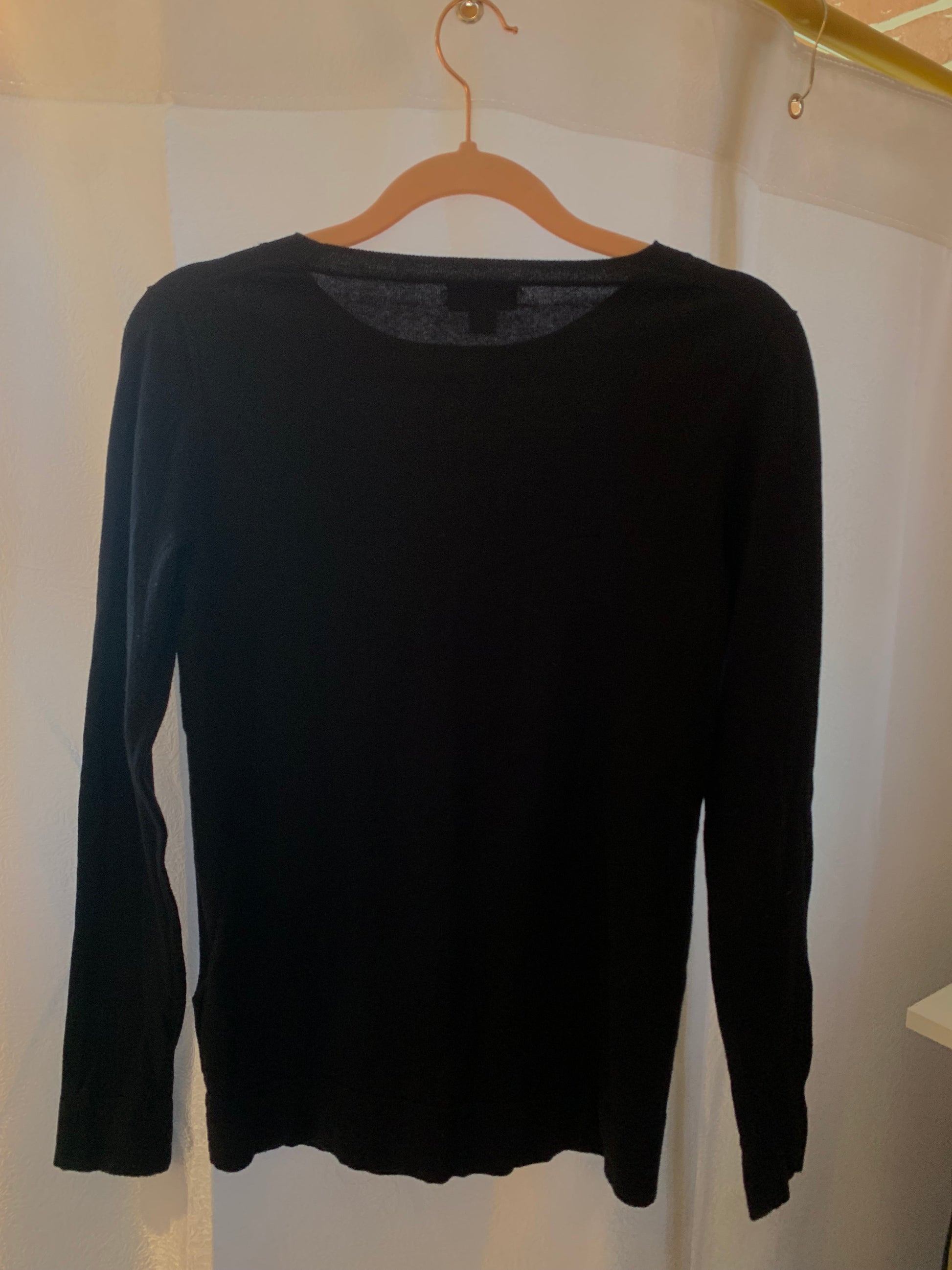 J.Crew Black Long Sleeve Teddie Shirt in Size XXS