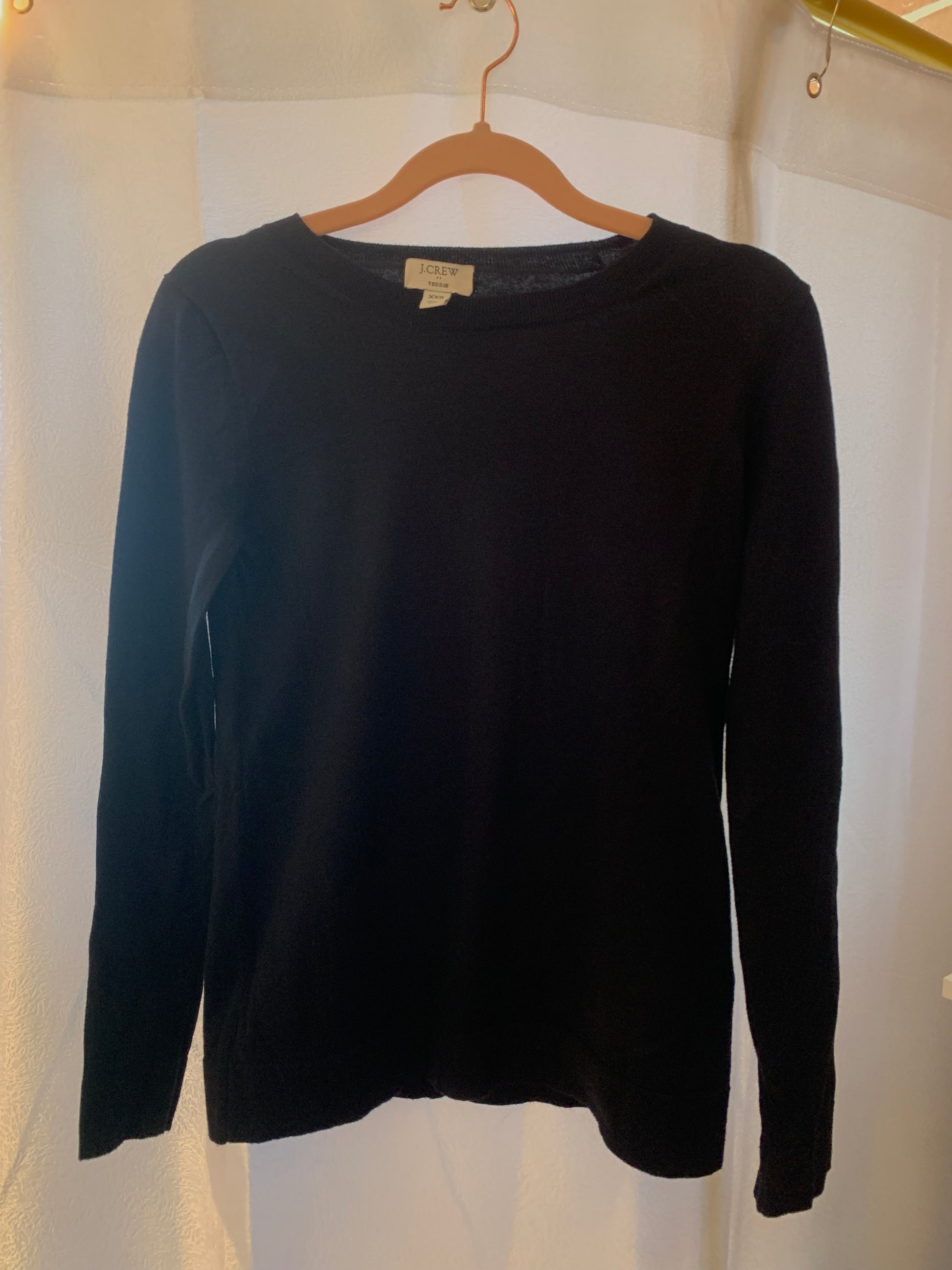 J.Crew Black Long Sleeve Teddie Shirt in Size XXS