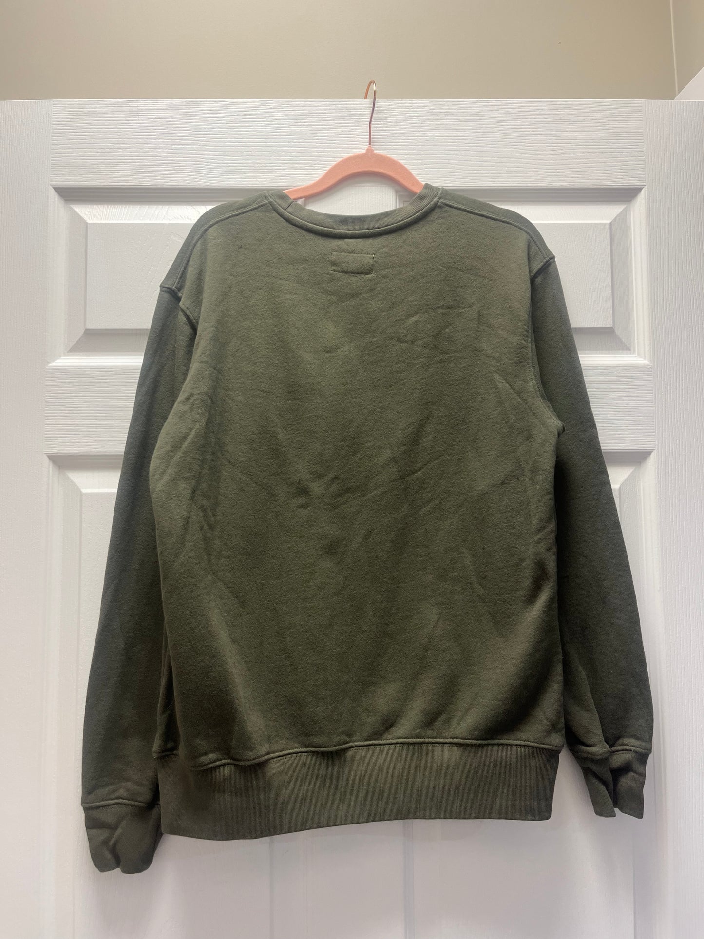 Fraiche Olive Green Crest Sweatshirt Sz S