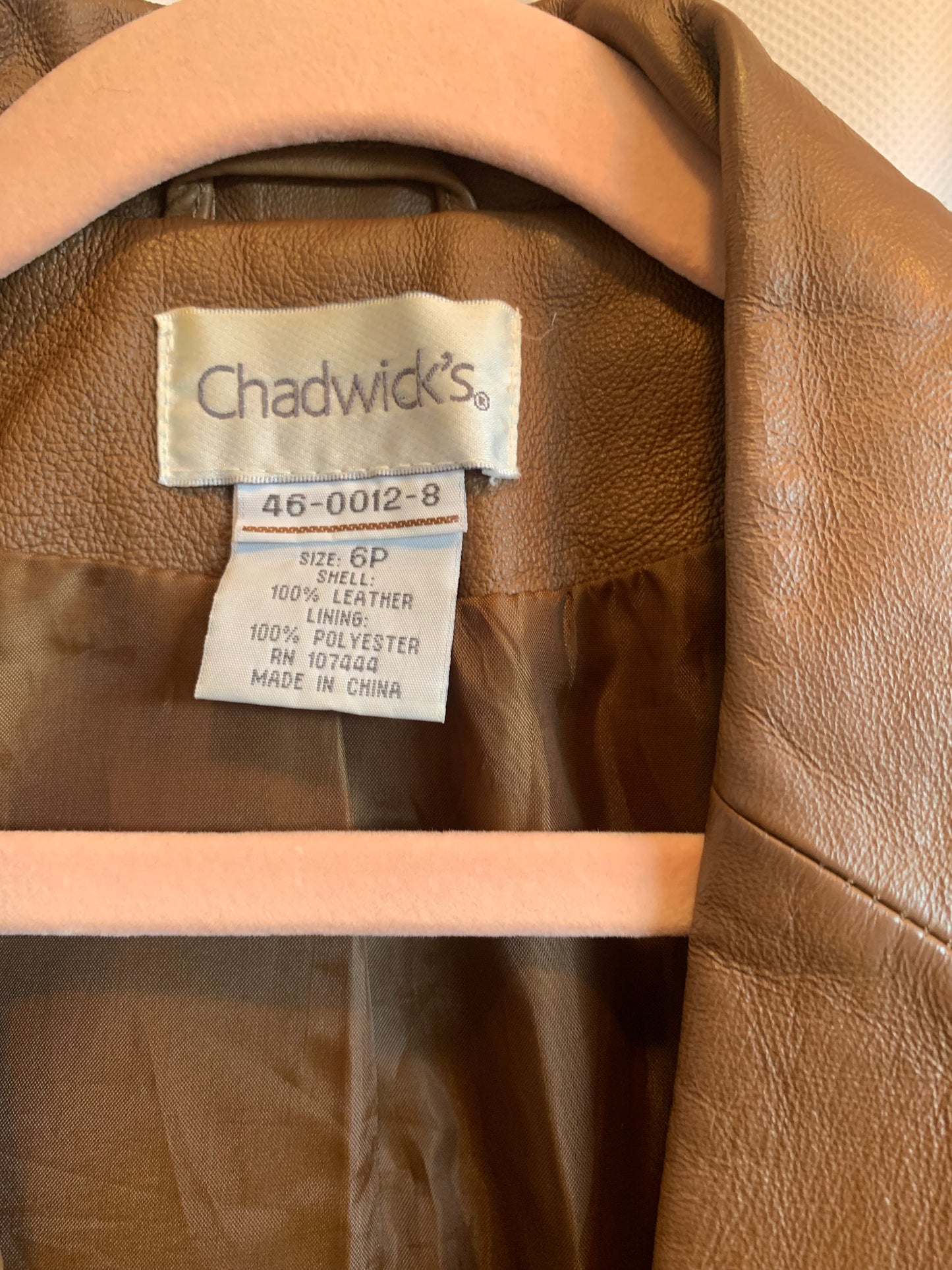 Chadwicks Vintage Leather Coat Sz 6P