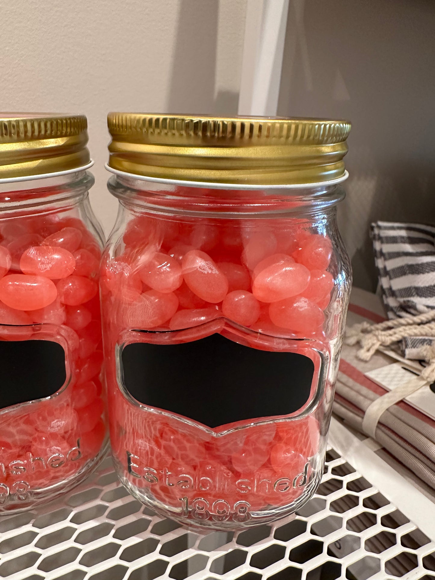 Devine Candy - Pink Jelly Belly's in Mason Jar