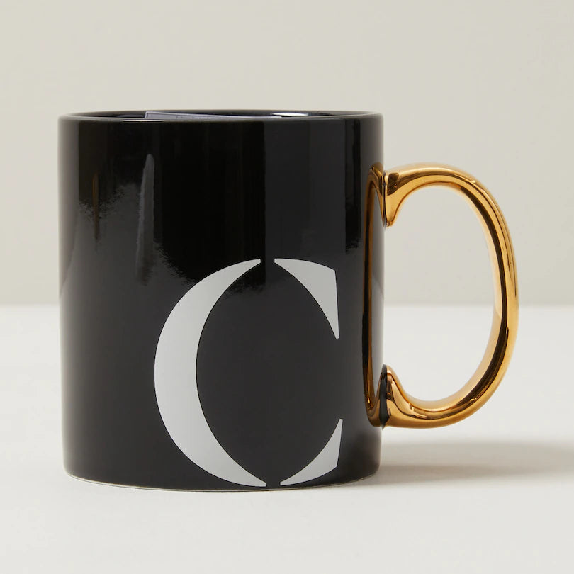 MONOGRAM MUG - BLACK - VARIOUS LETTERS