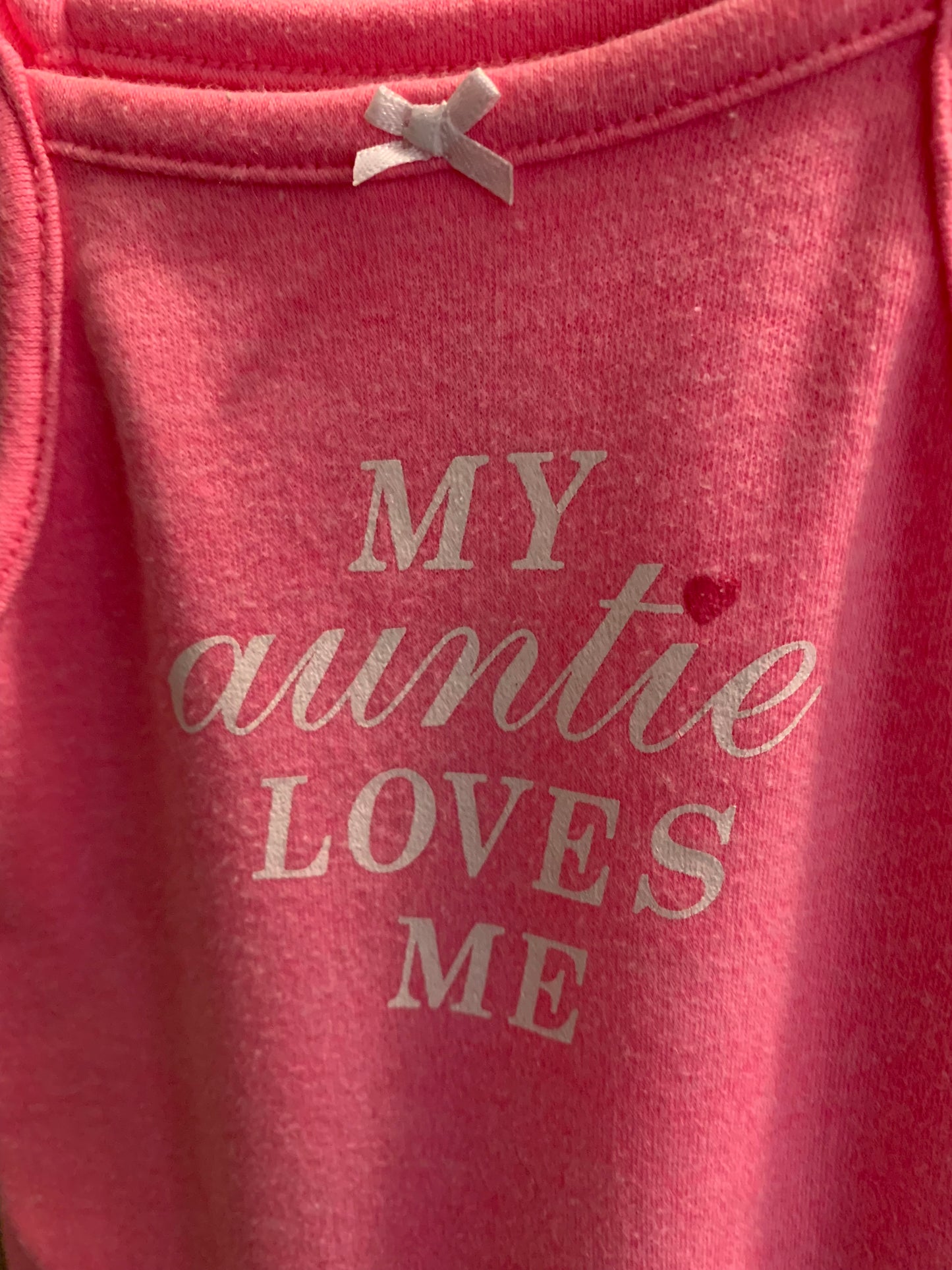 My Auntie Loves Me Pink Newborn Onesie