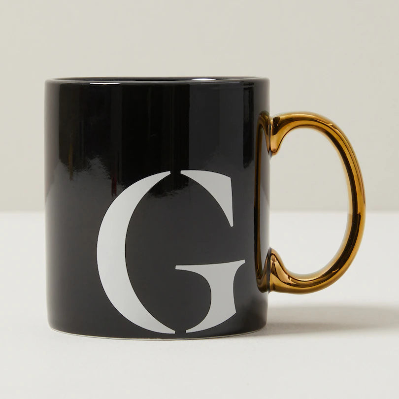 MONOGRAM MUG - BLACK - VARIOUS LETTERS