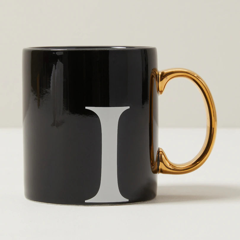 MONOGRAM MUG - BLACK - VARIOUS LETTERS