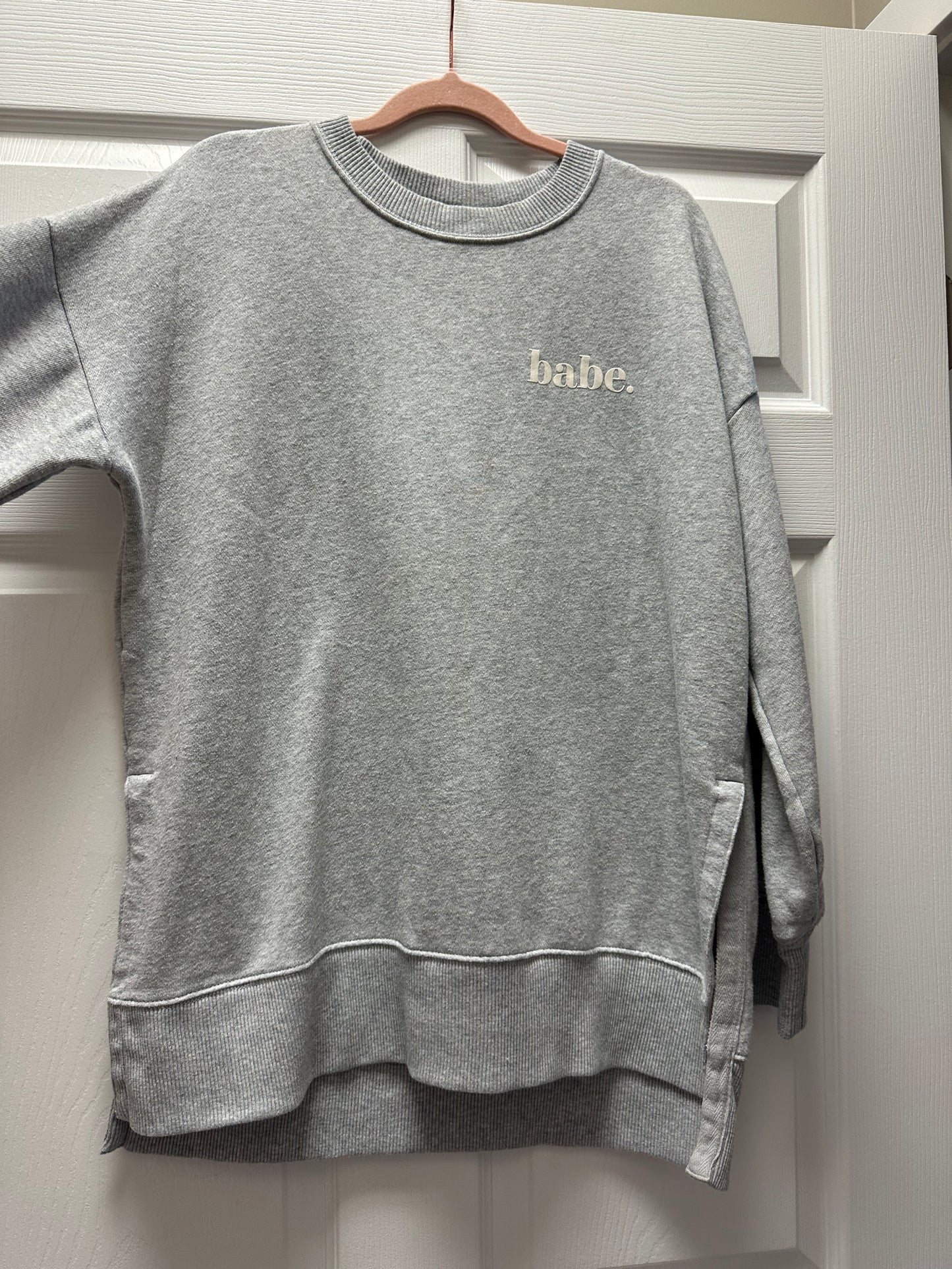 Aerie Sz S Soft Grey Babe Sweatshirt