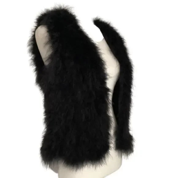 CLUB MONACO REAL FEATHER VEST SIZE XS BLACK