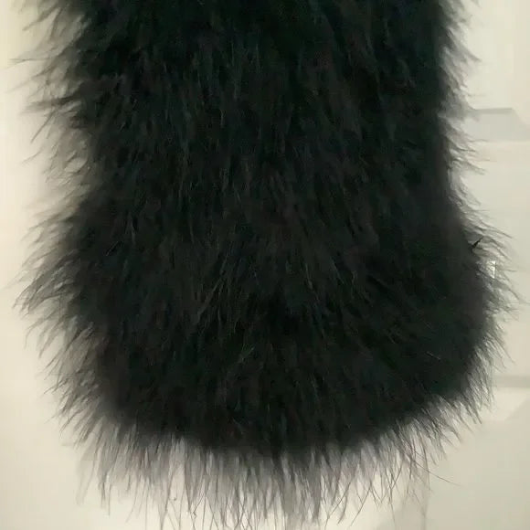 CLUB MONACO REAL FEATHER VEST SIZE XS BLACK