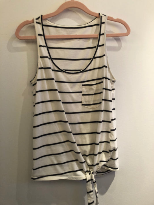 Ricki’s Striped White Tank Sz Sm