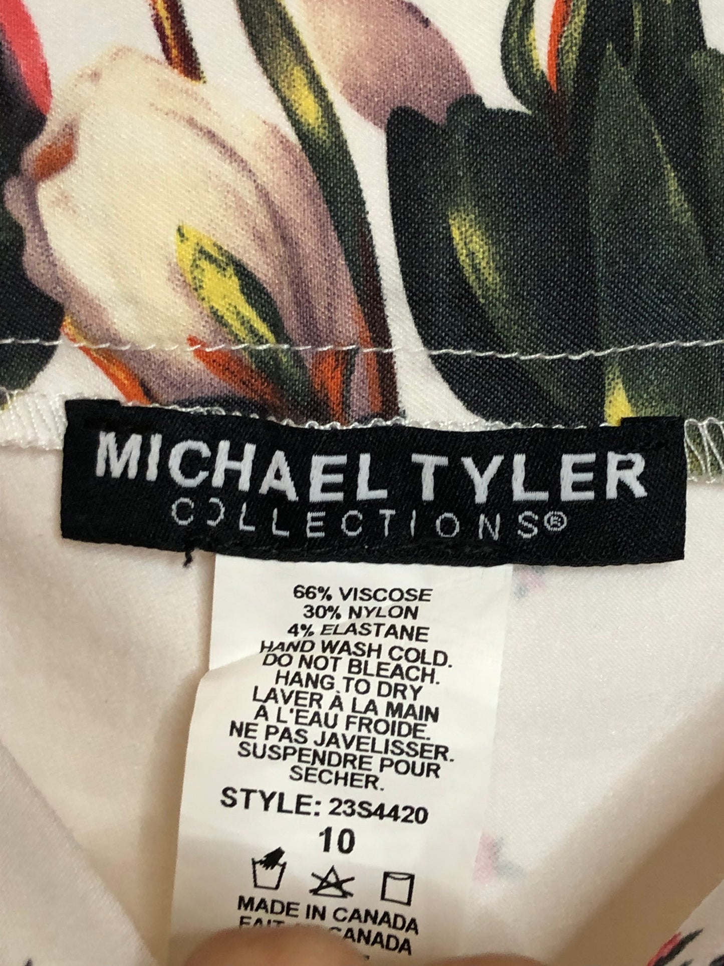 Michael Tyler Floral Pants Sz 10