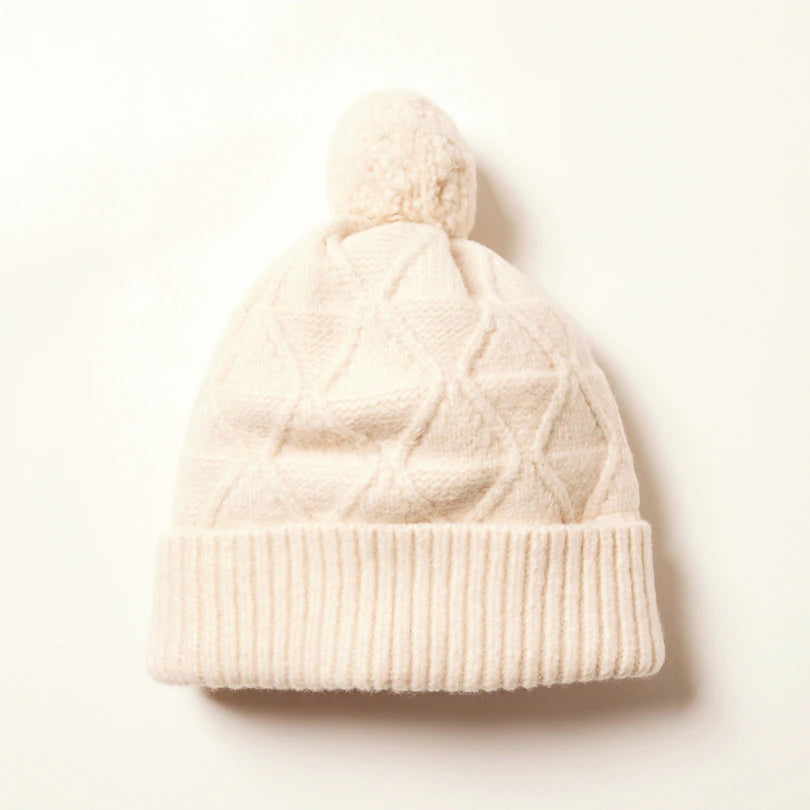 chalet white pom hat beanie