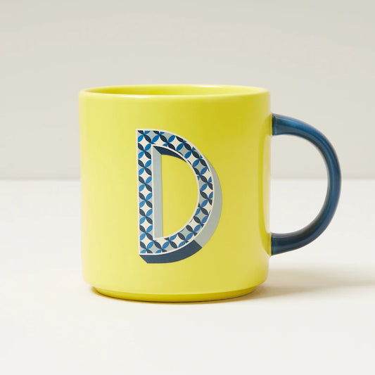 monogram colourful letter mug 