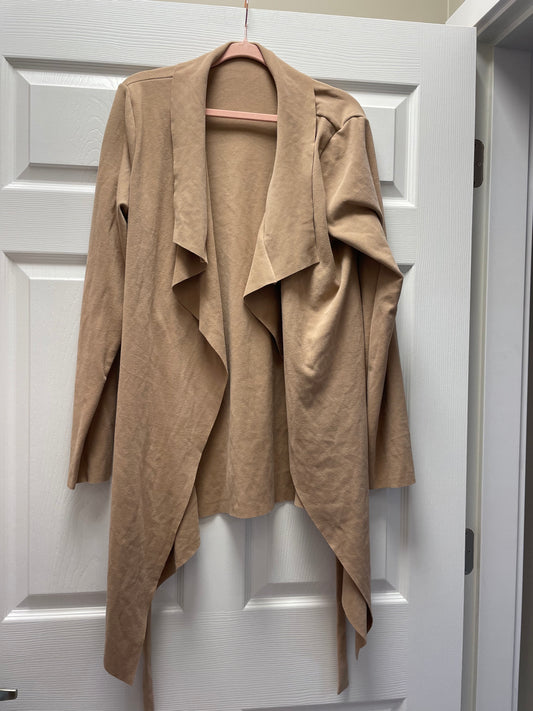 Drapey Micro Fibre Tan Coat Sz L