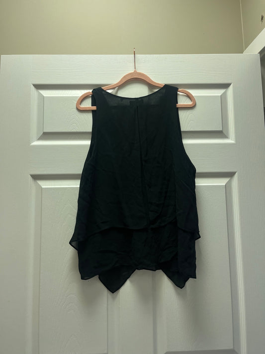 Babylon Black 100% Silk Tank Blouse Sz M