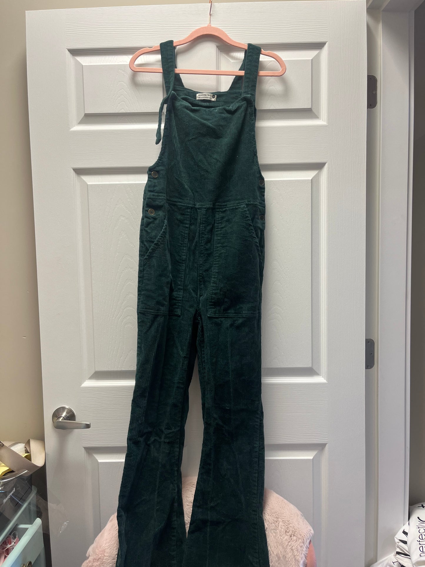 Jackson Rowe Cord Green Overalls Sz S