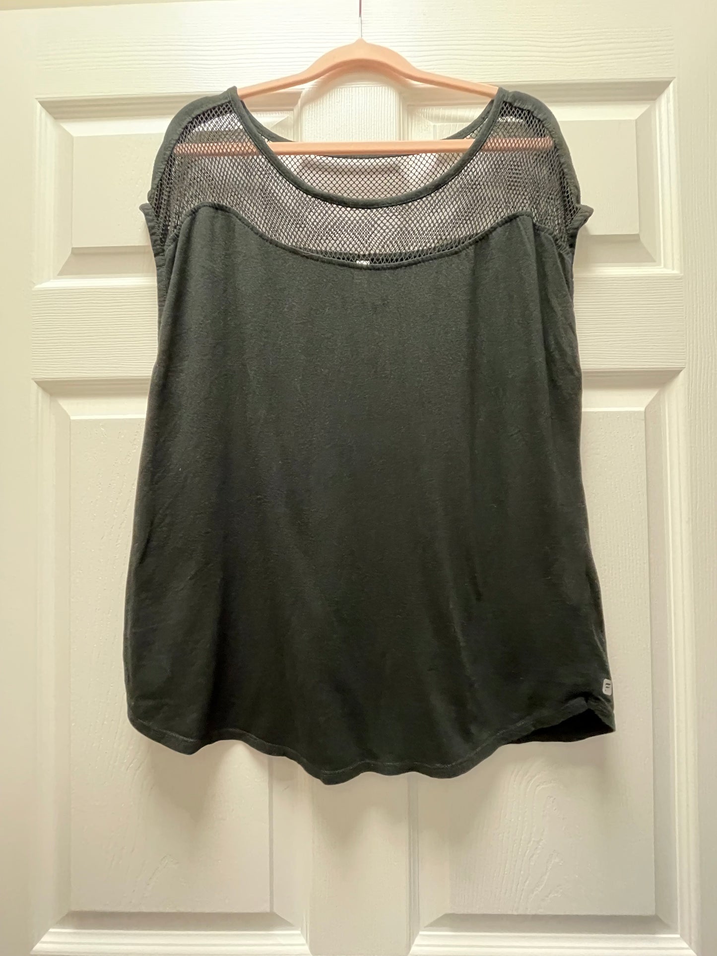 Fabletics Black Mesh Top Size M