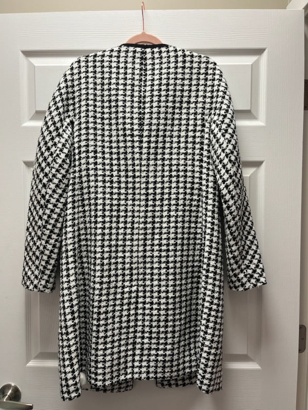 Kate Spade Houndstooth Coat Sz M