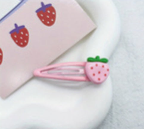 Strawberry Hair Clip - Light or Dark Pink