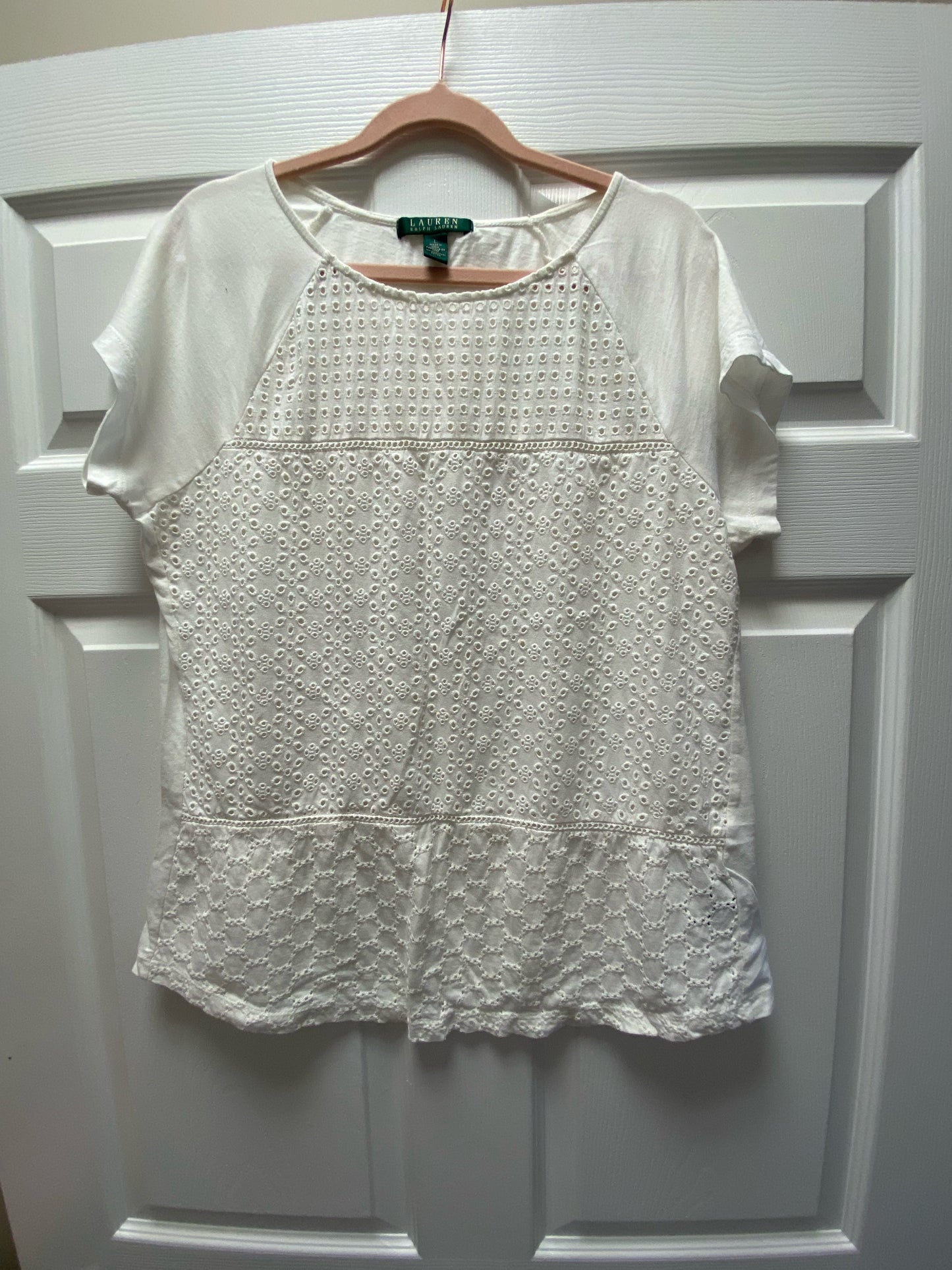 Ralph Lauren Eyelet Top Sz L