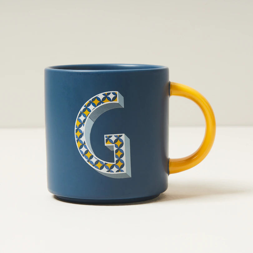 monogram colourful letter mug 