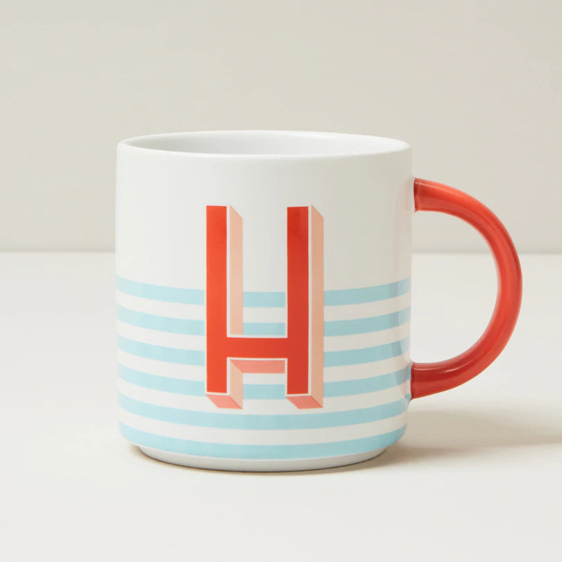 monogram colourful letter mug 