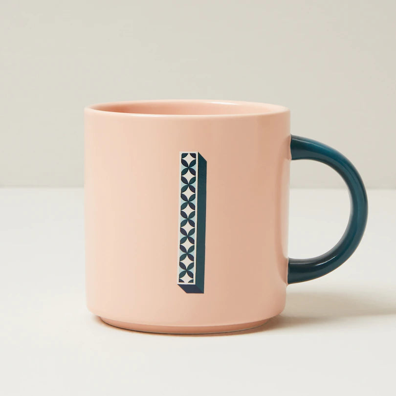 monogram colourful letter mug 