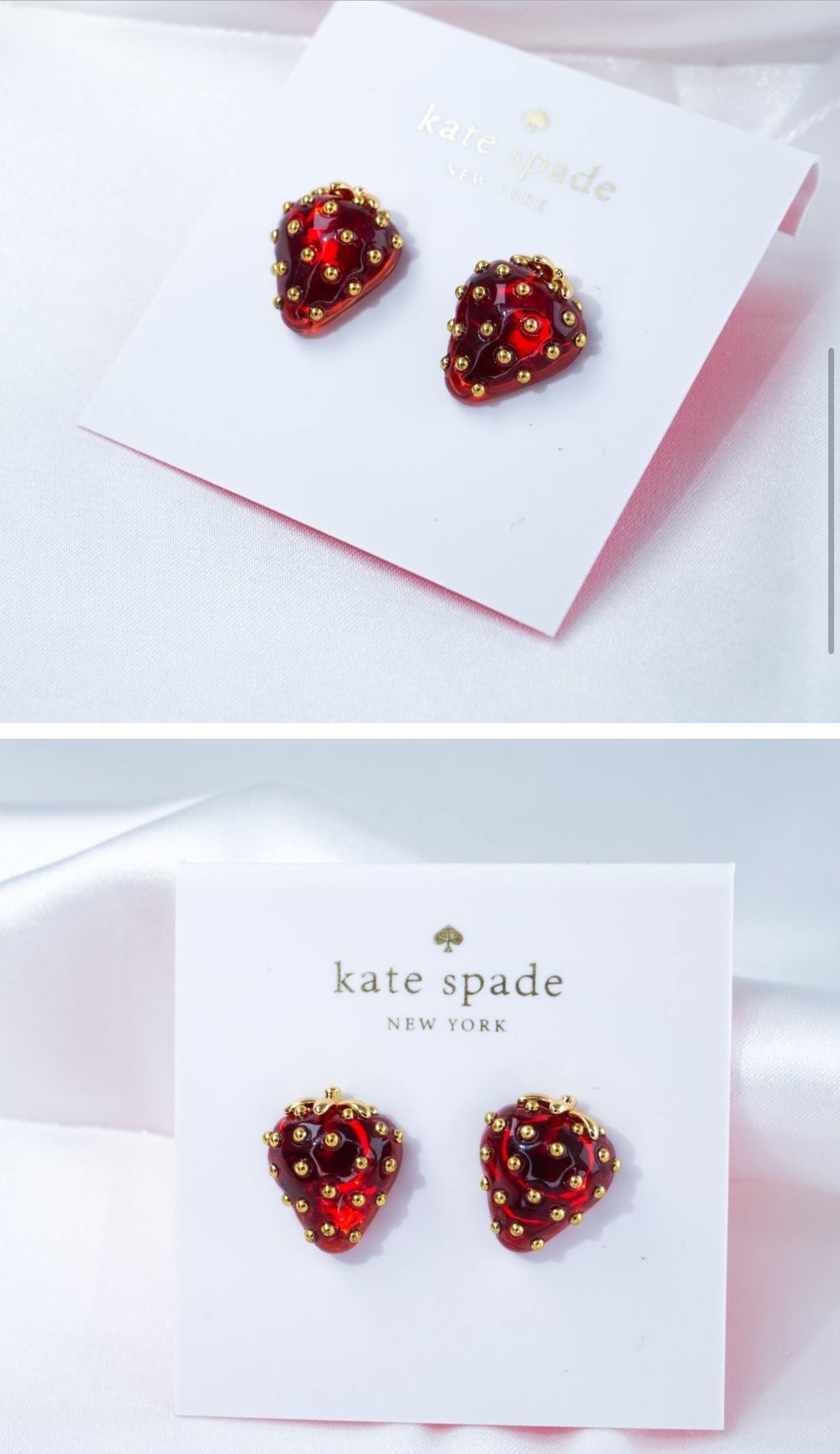 Kate Spade Tutti Fruity Strawberry Studs (includes DUST BAG)