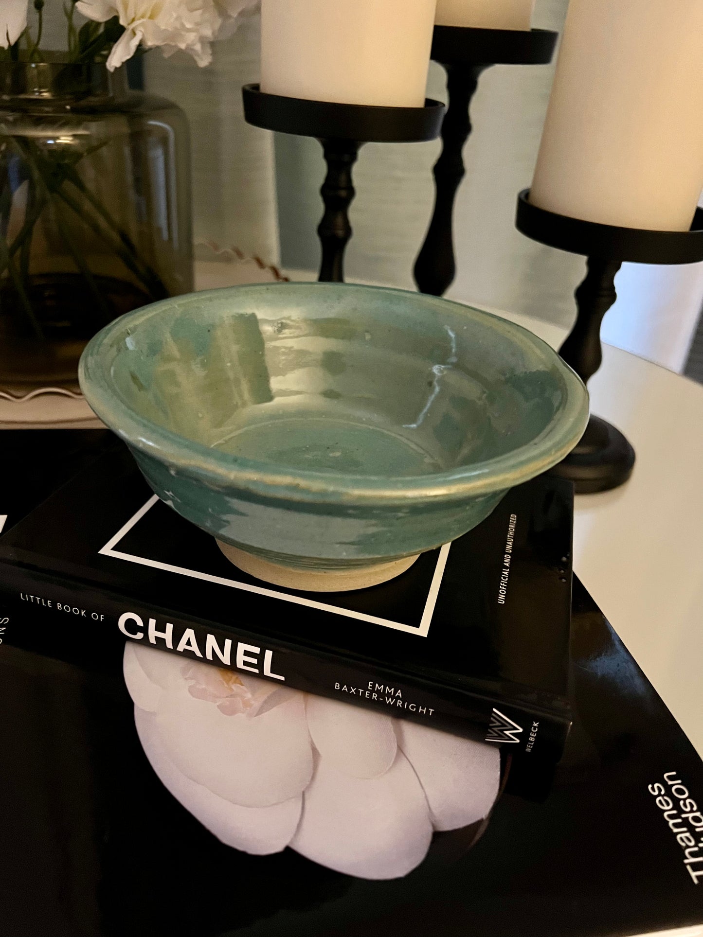 Handmade Ceramic Pottery Bowl in Teal