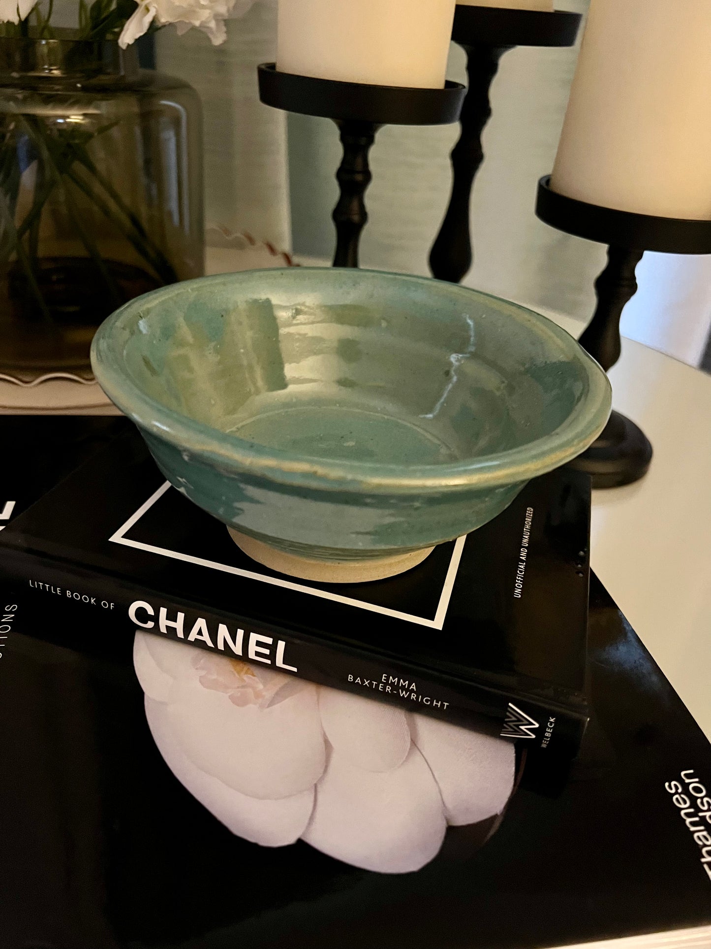 Handmade Ceramic Pottery Bowl in Teal