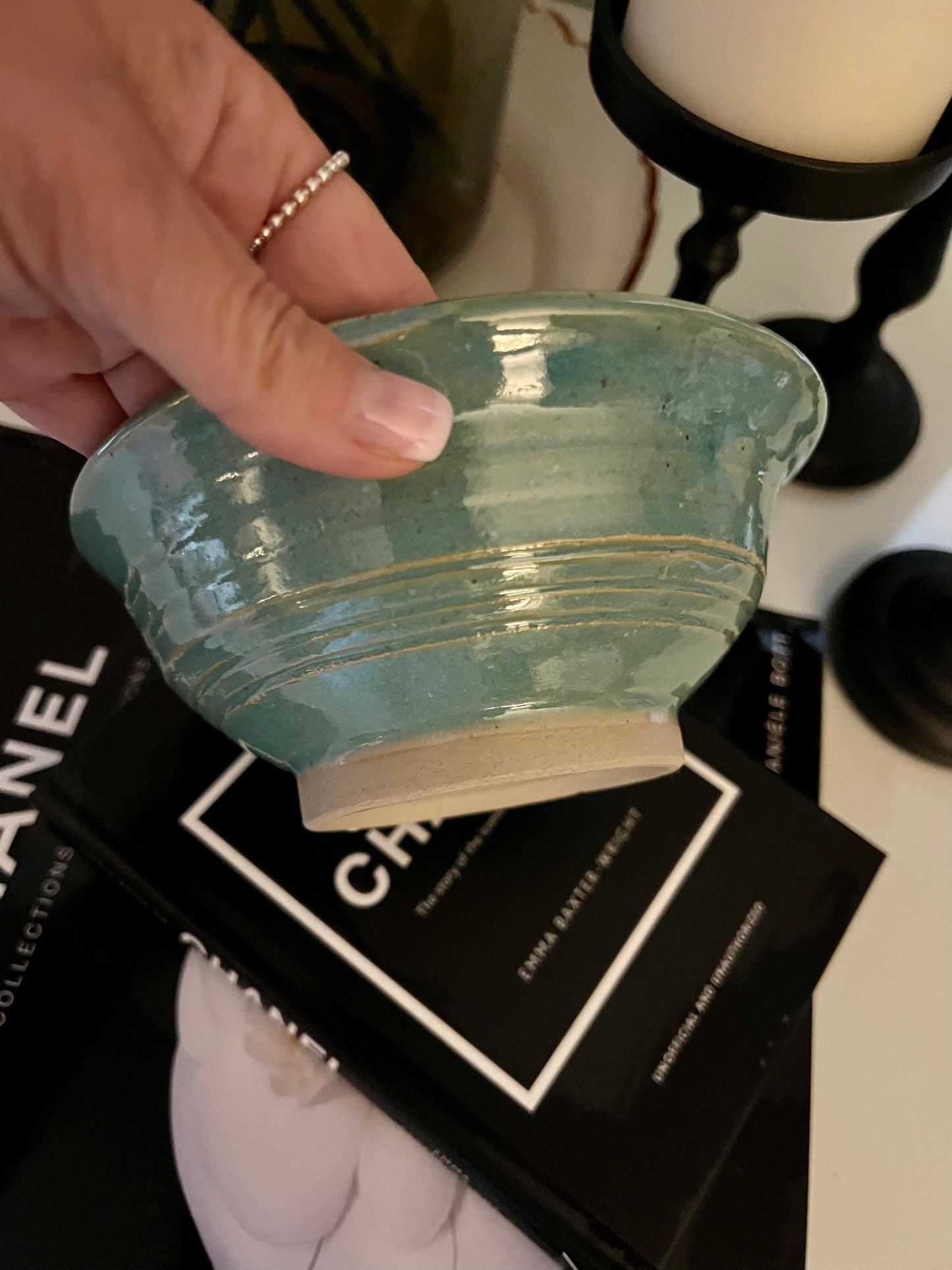 Handmade Ceramic Pottery Bowl in Teal