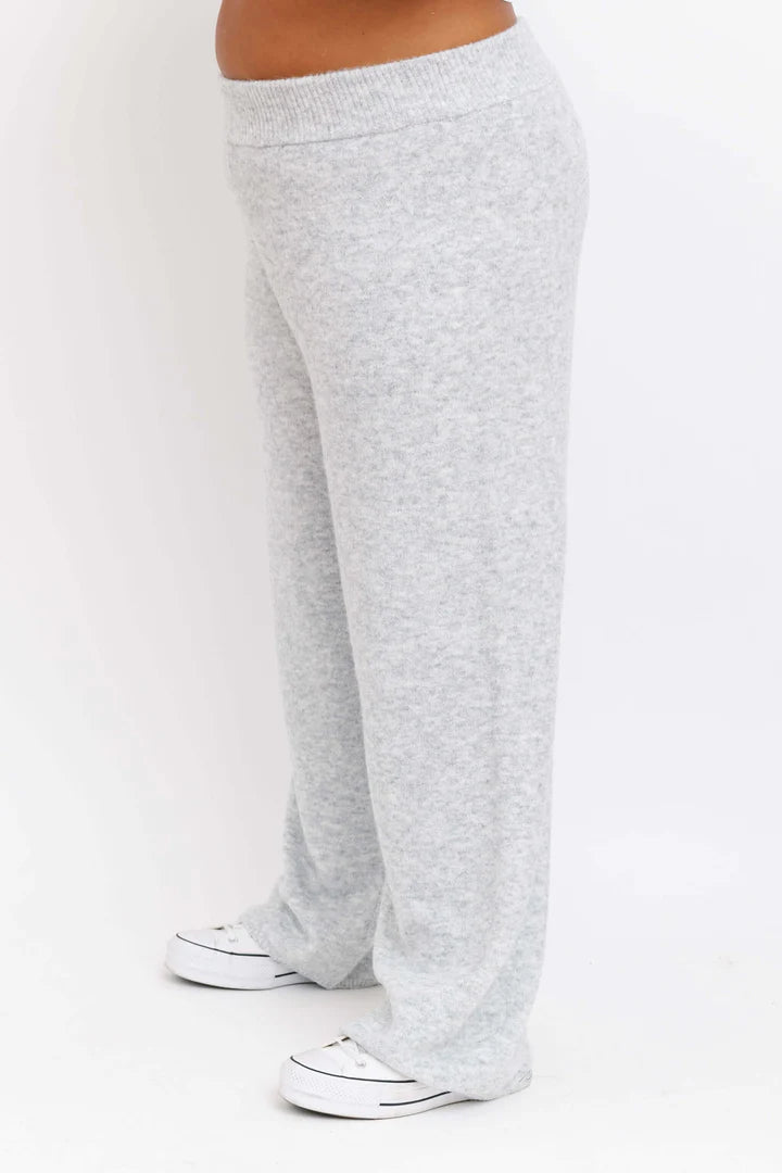 Loren Wide Leg Pant in Light Heather Grey - VARIOUS SIZES