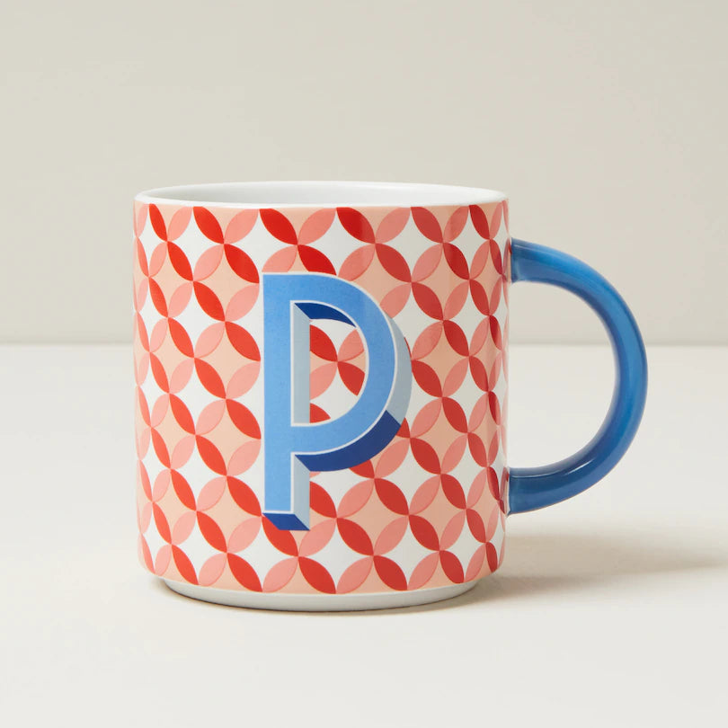 monogram colourful letter mug 