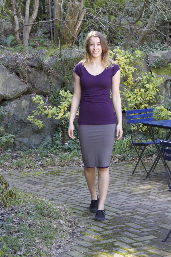 Gray sleek pia pencil skirt