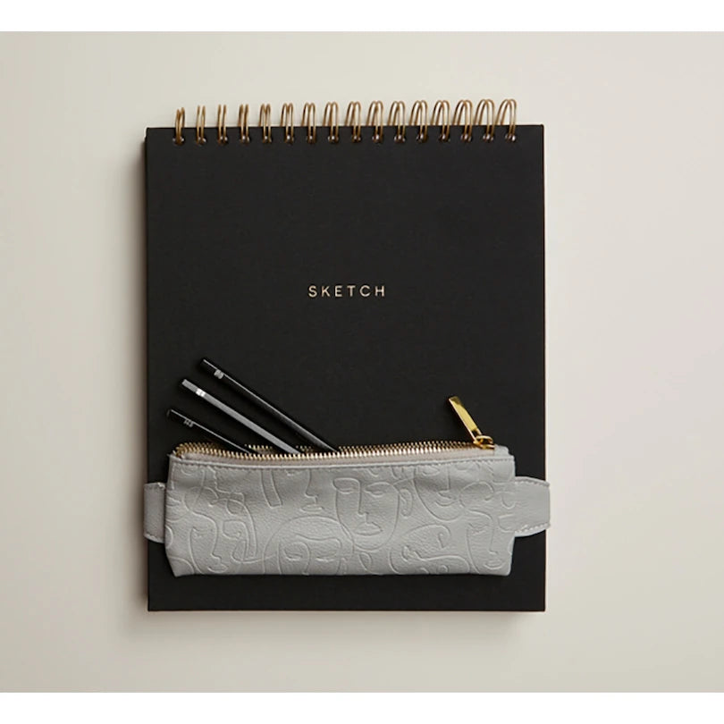 spiral black sketchbook pencil case pencils set 