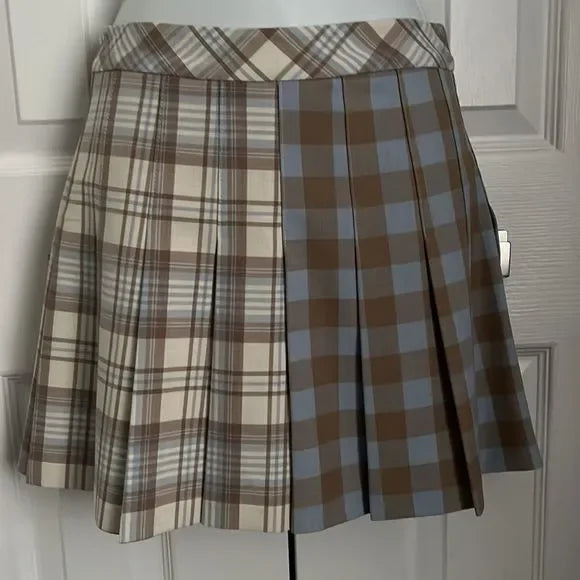 ARITZIA SUNDAY BEST PLAID PLEATED MINI SKIRT SIZE 0