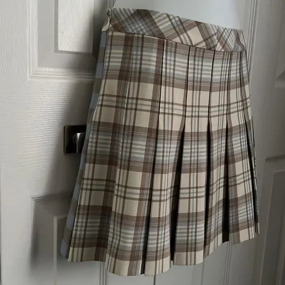 ARITZIA SUNDAY BEST PLAID PLEATED MINI SKIRT SIZE 0