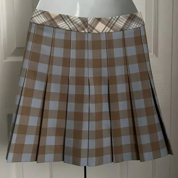 ARITZIA SUNDAY BEST PLAID PLEATED MINI SKIRT SIZE 0