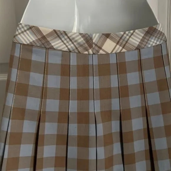 ARITZIA SUNDAY BEST PLAID PLEATED MINI SKIRT SIZE 0