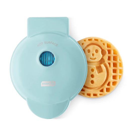 mini blue snowman christmas waffle maker 