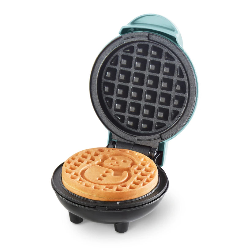 mini blue snowman christmas waffle maker