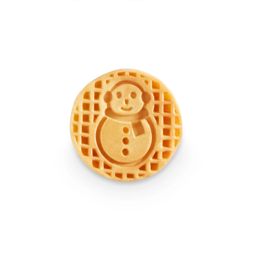 mini blue snowman christmas waffle maker