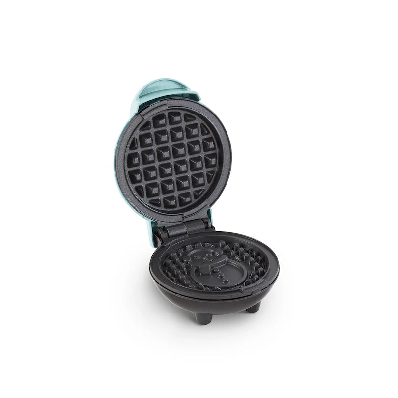 mini blue snowman christmas waffle maker